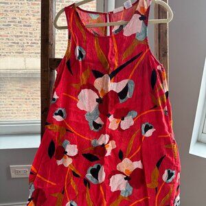 Red Linen Dress Size Small